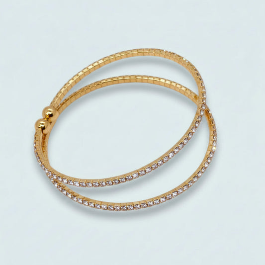 Audrey's - Dual Wrap Crystal Bangle