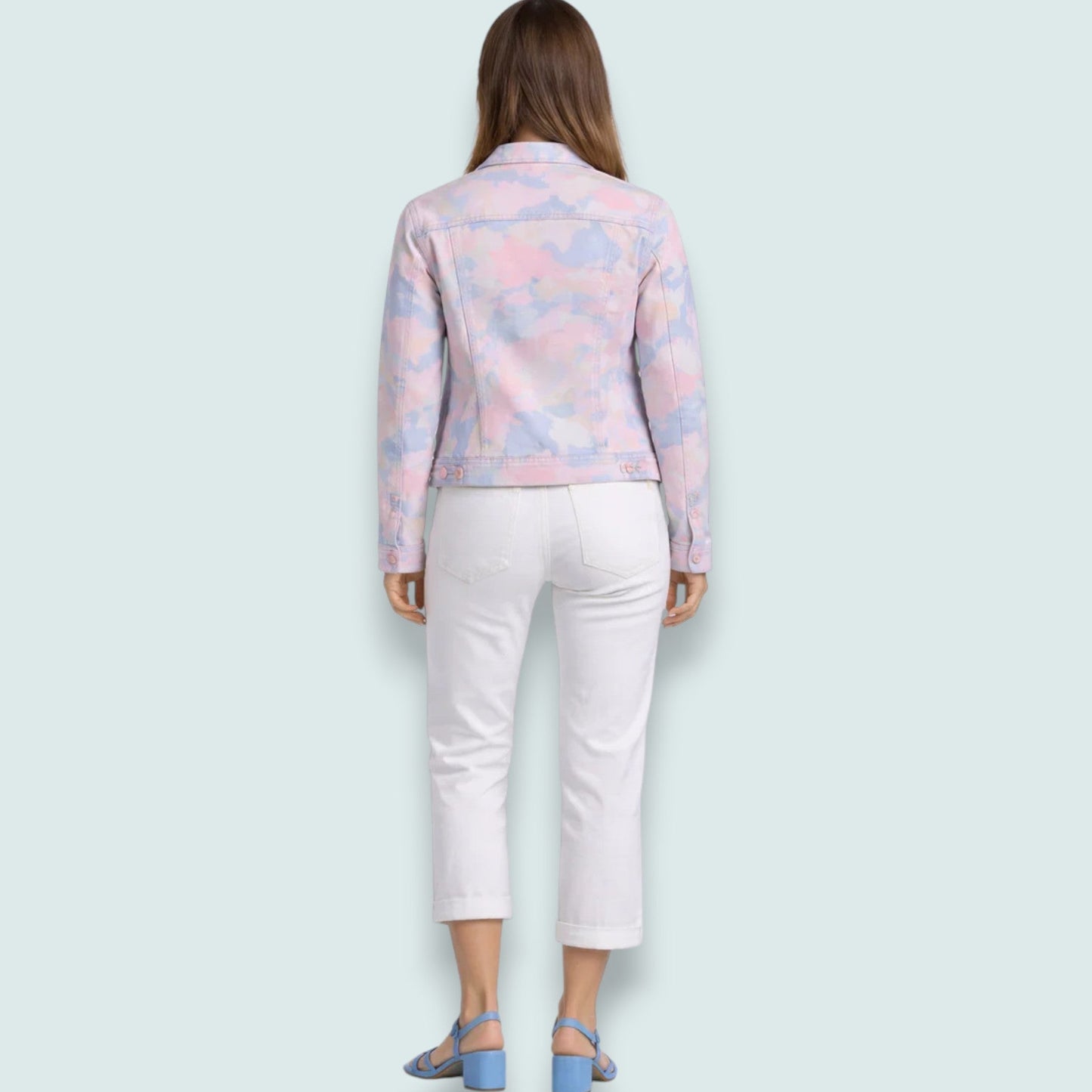 Carreli - Floral Print Stretch Denim Jacket