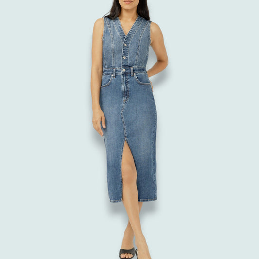 Silver Jeans - Denim Vest Midi Dress
