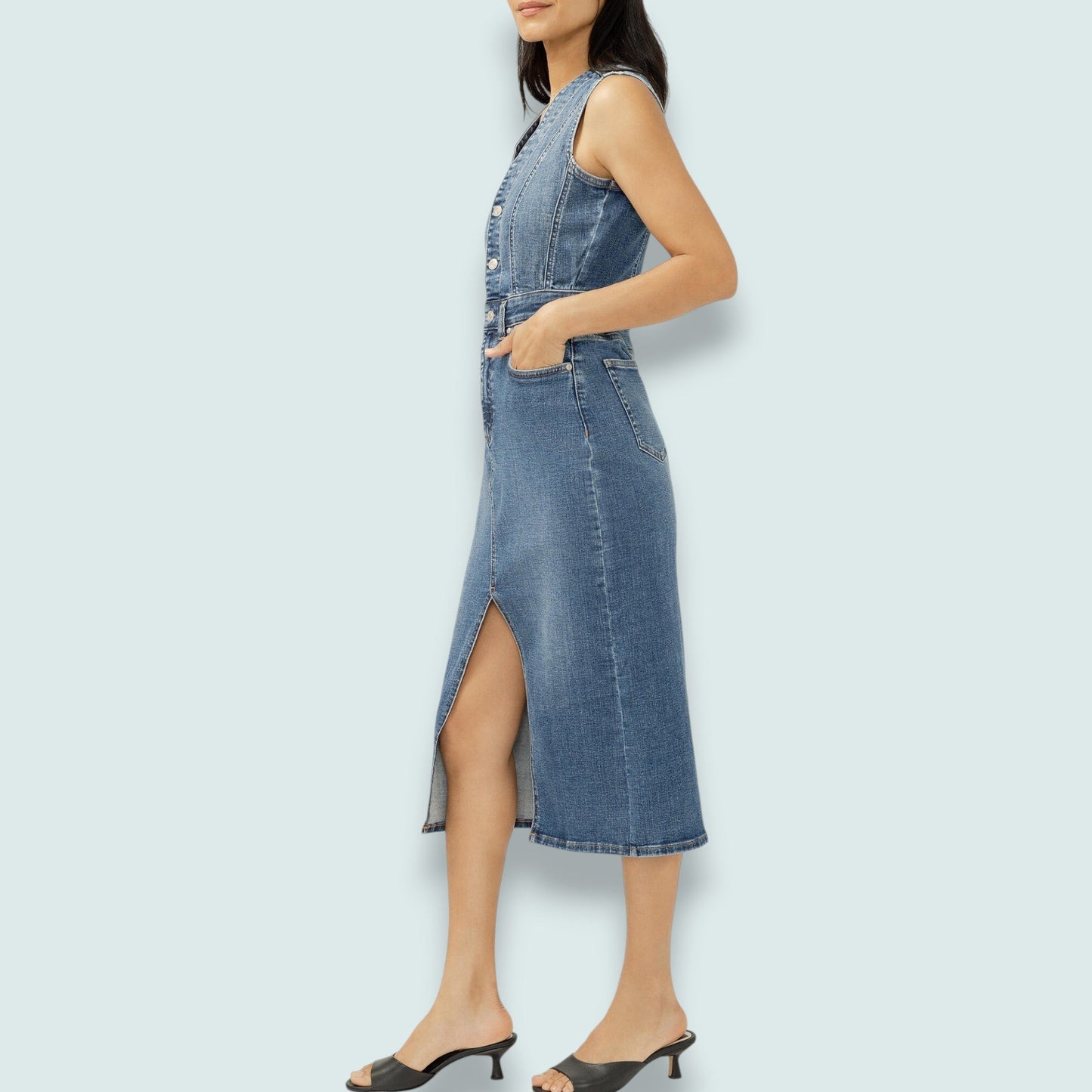 Silver Jeans - Denim Vest Midi Dress