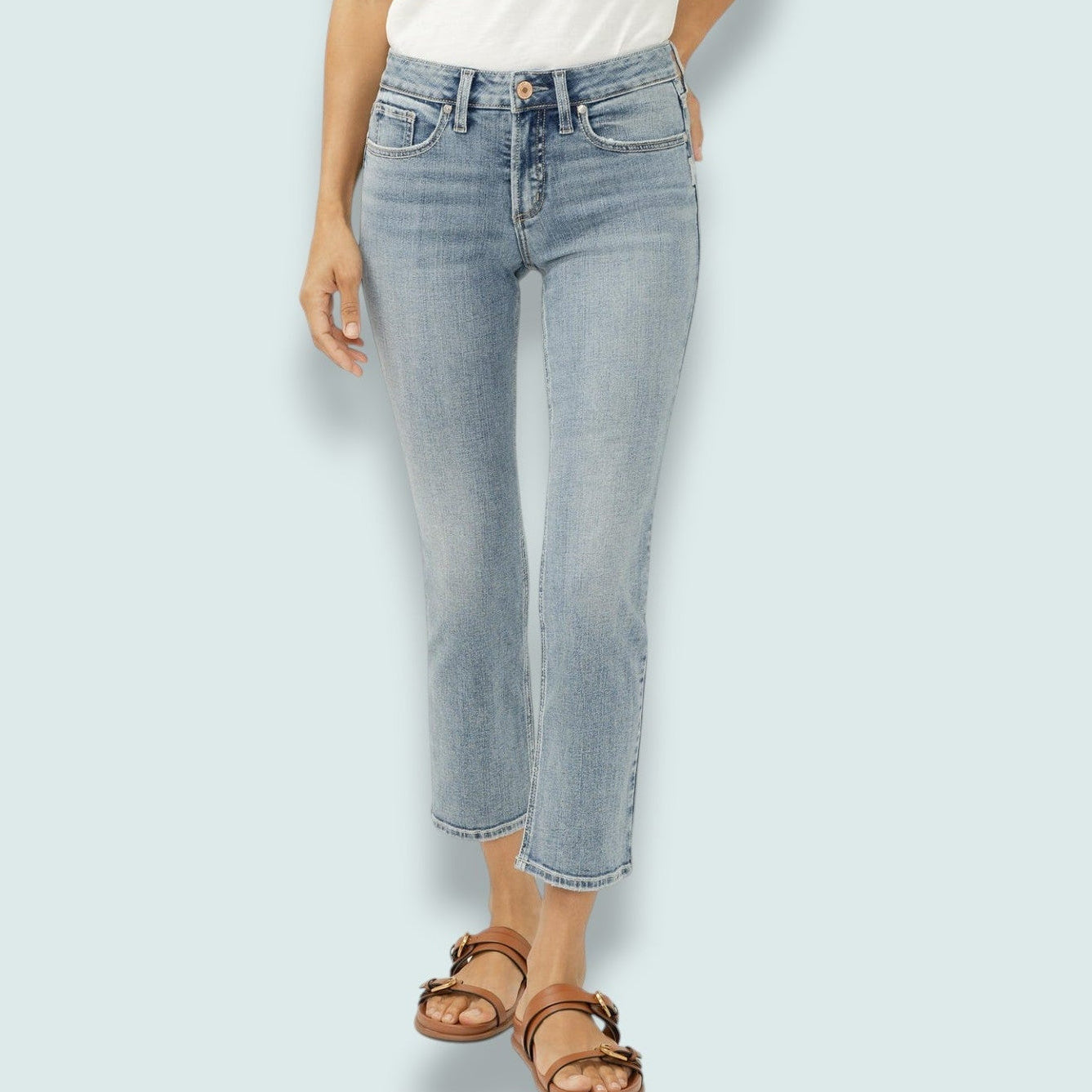 Silver Jeans - Suki Mid Rise Cropped Straight Leg Jeans