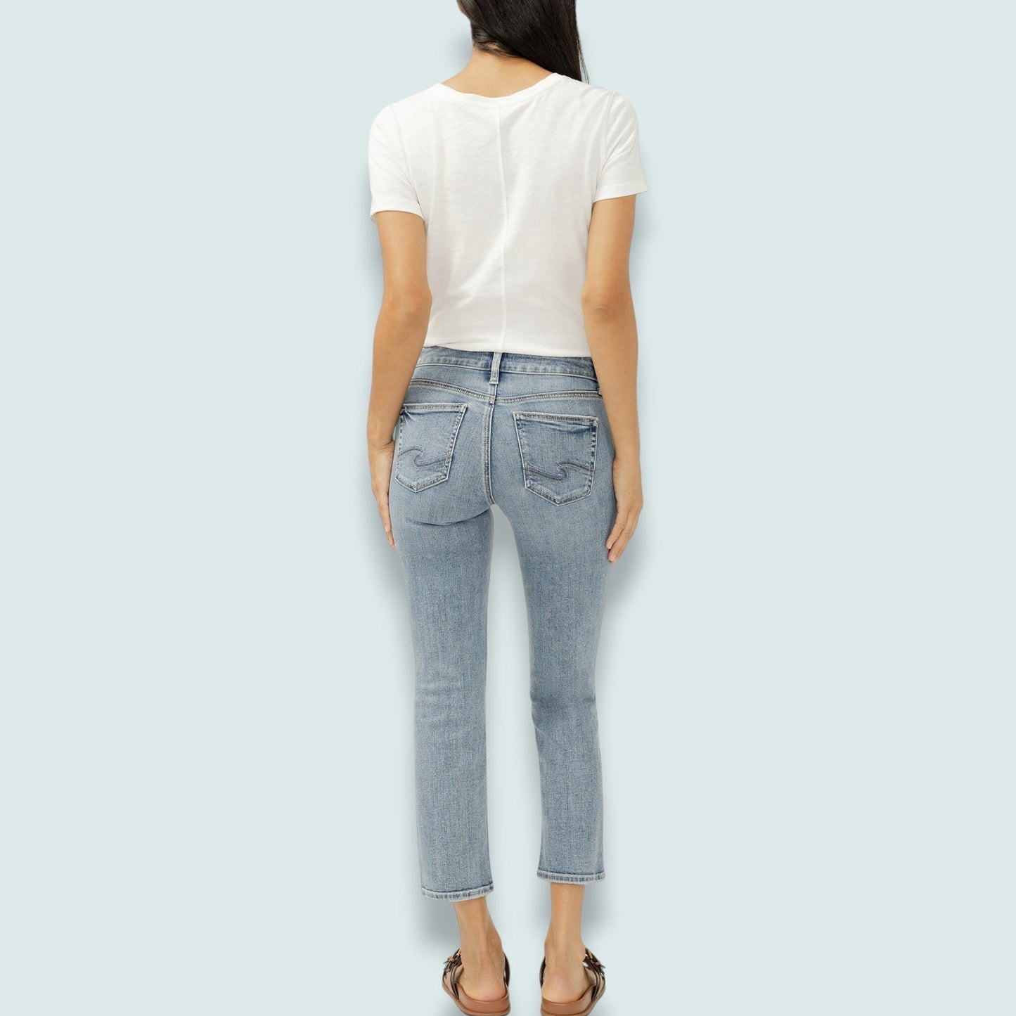 Silver Jeans - Suki Mid Rise Cropped Straight Leg Jeans