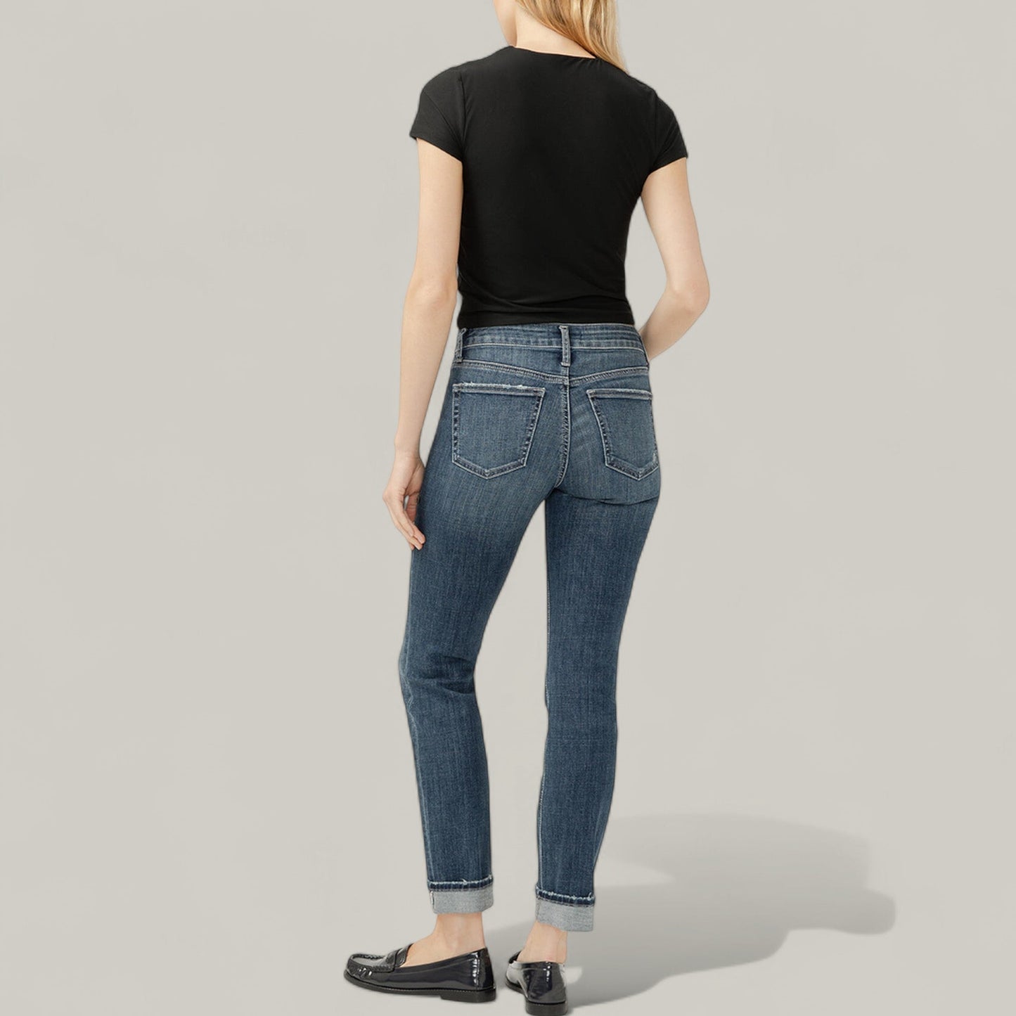 Silver Jeans - Suki Mid Rise Straight Leg Luxe Stretch Jeans