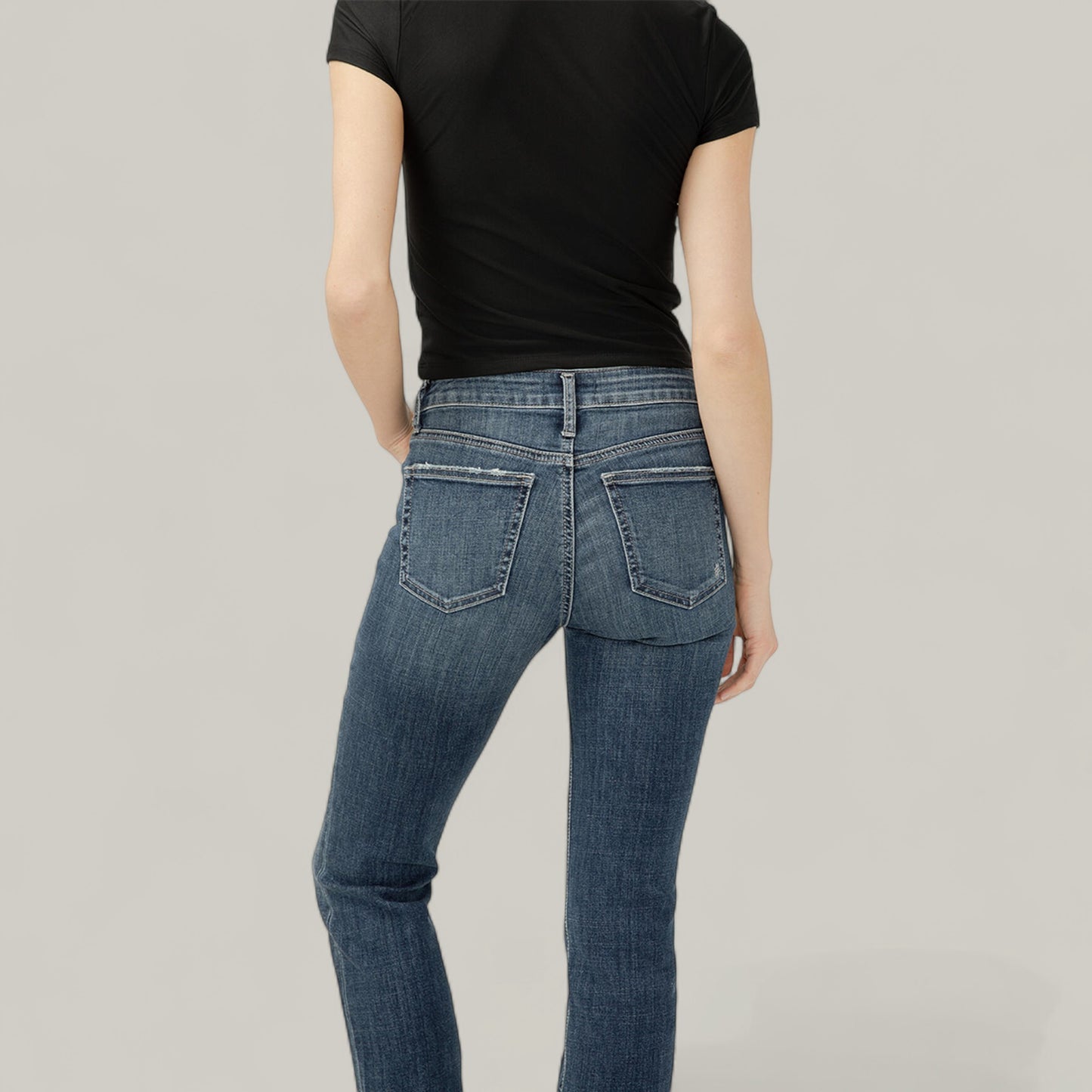 Silver Jeans - Suki Mid Rise Straight Leg Luxe Stretch Jeans