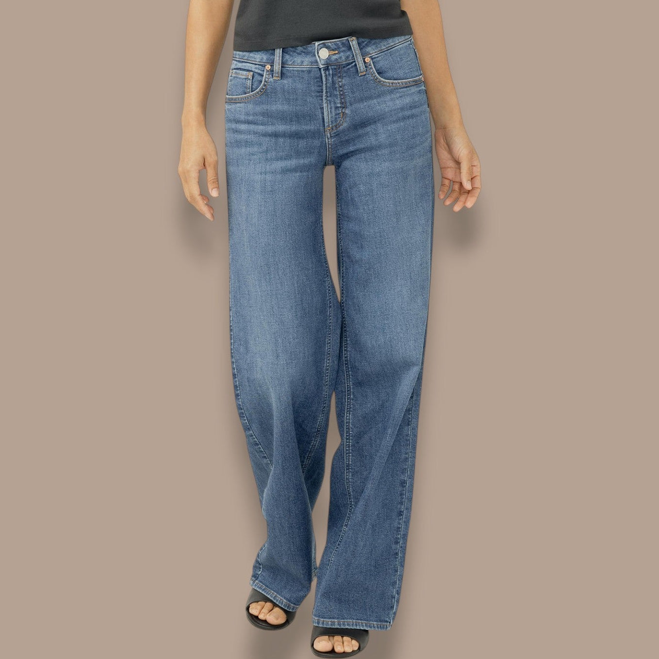 Silver Jeans - Suki Mid Rise Wide Leg Knit Flex Jeans