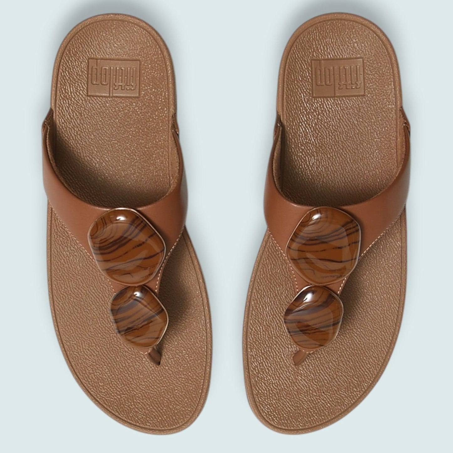 FitFlop - Marbled-Stone Toe-Post Sandals