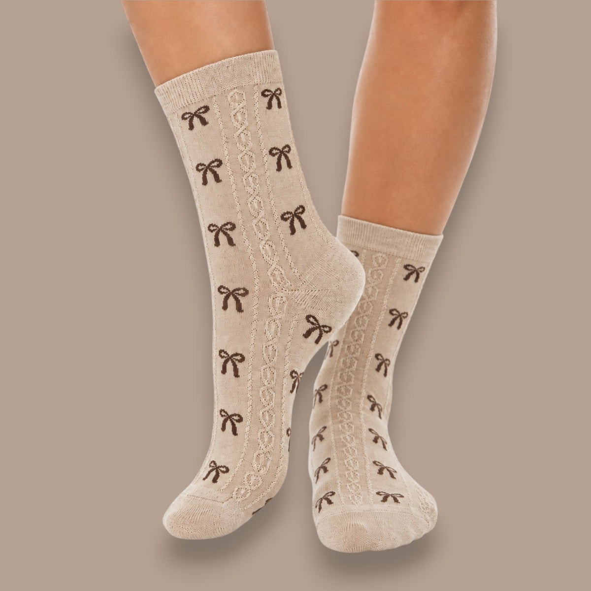 LimLim - Bow Cable Knit Socks