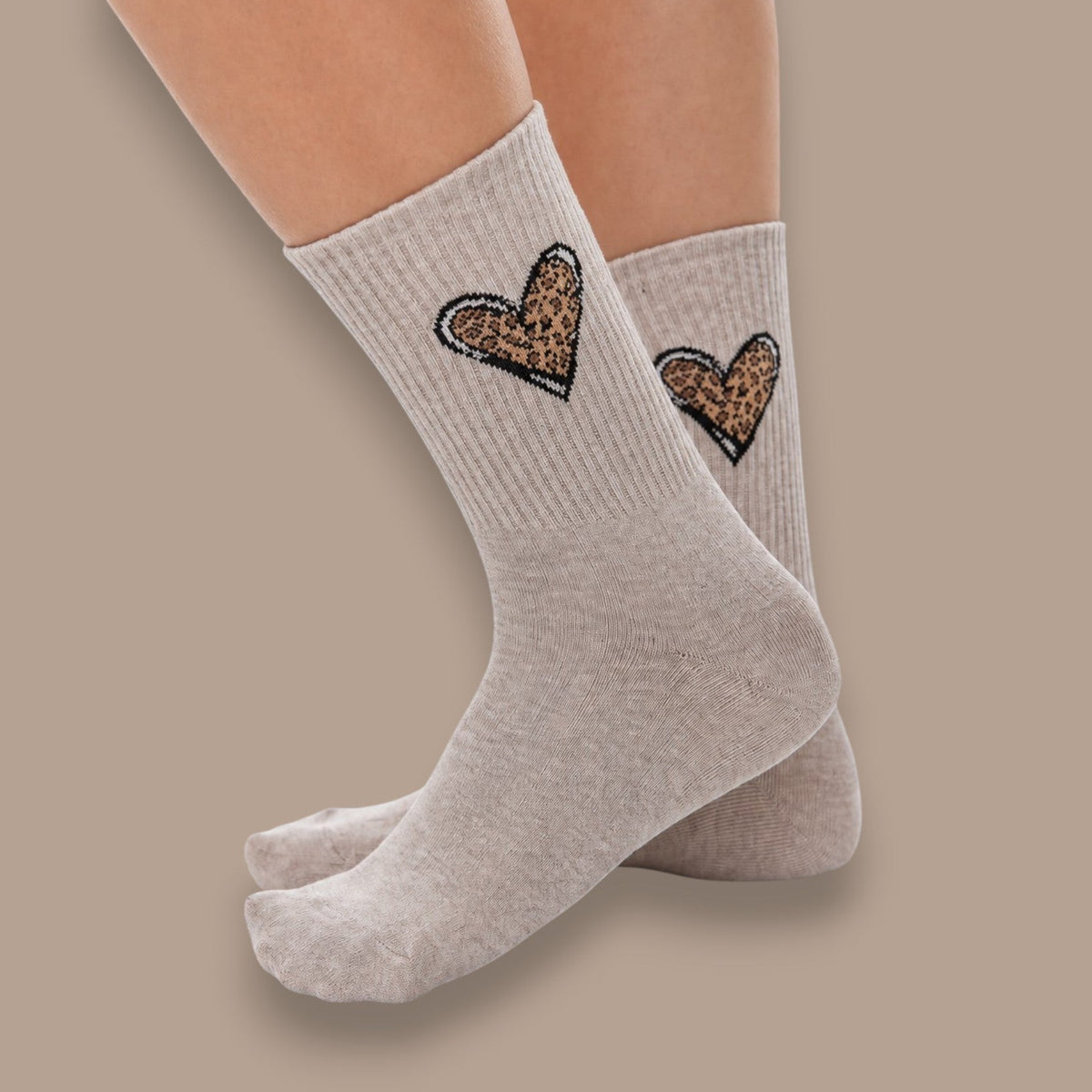 LimLim - Leopard Print Heart Socks