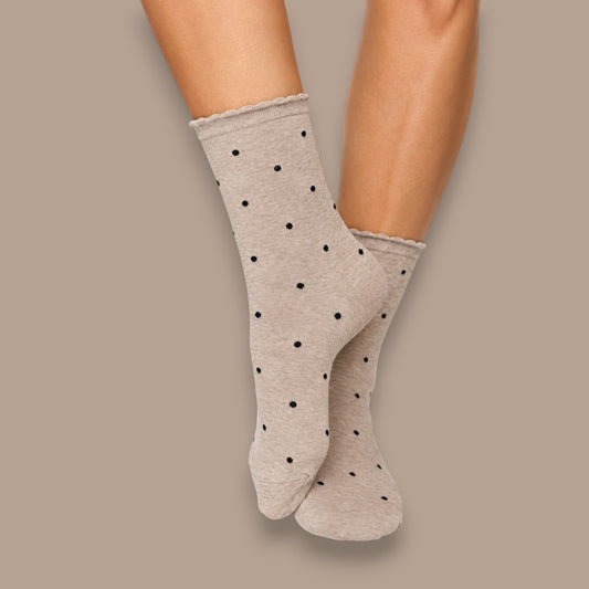 LimLim - Soft Polka Dot Frill Cuff Socks