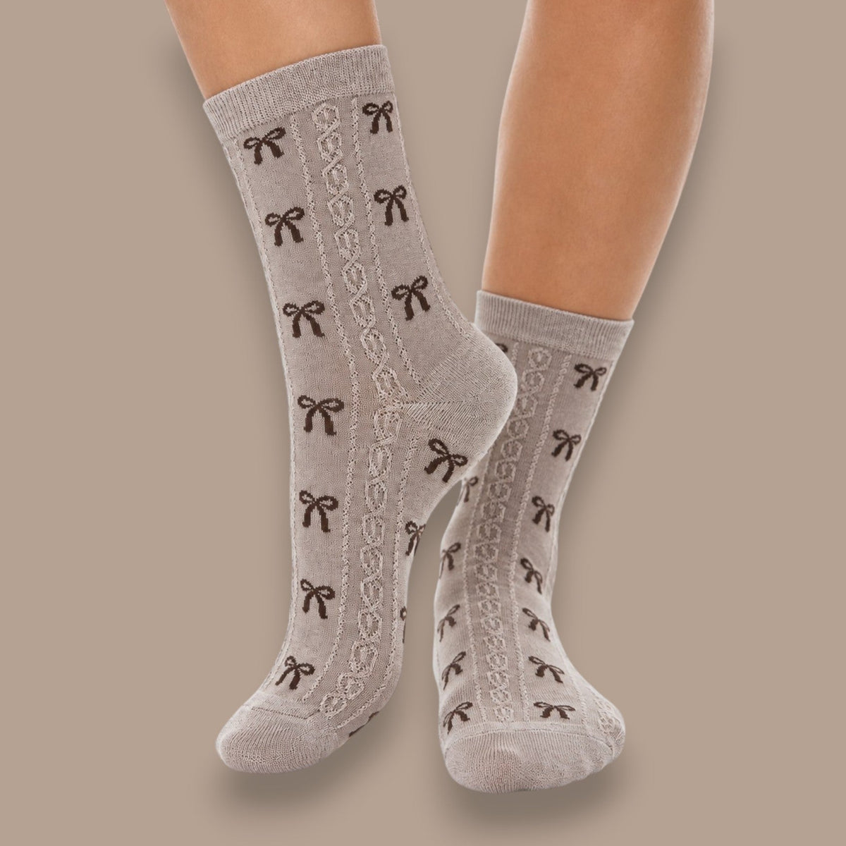 LimLim - Bow Cable Knit Socks
