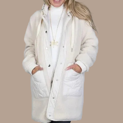Moffi - Mixed Media Sherpa Hooded Coat