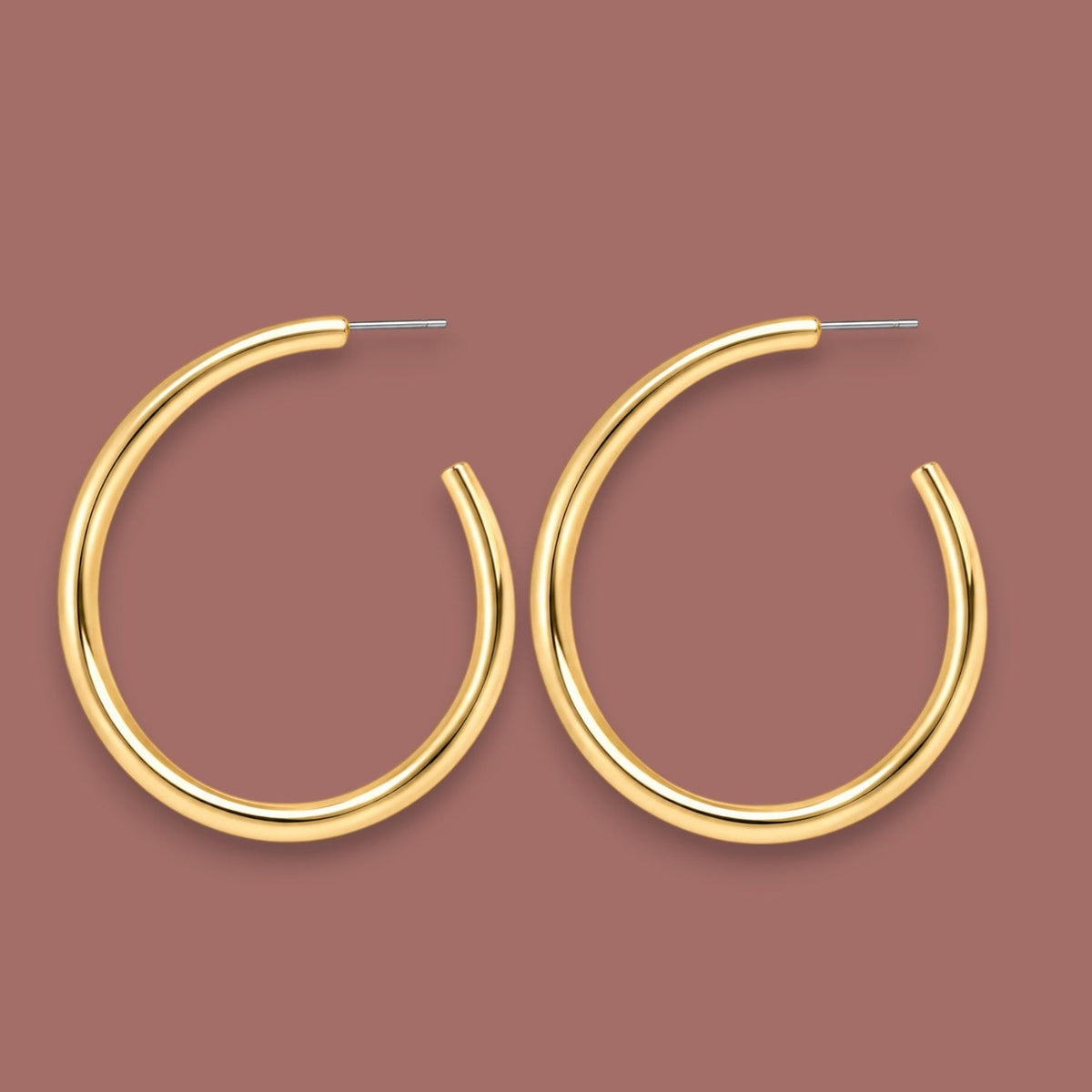 Merx - Sculpted Open Hoop Earrings