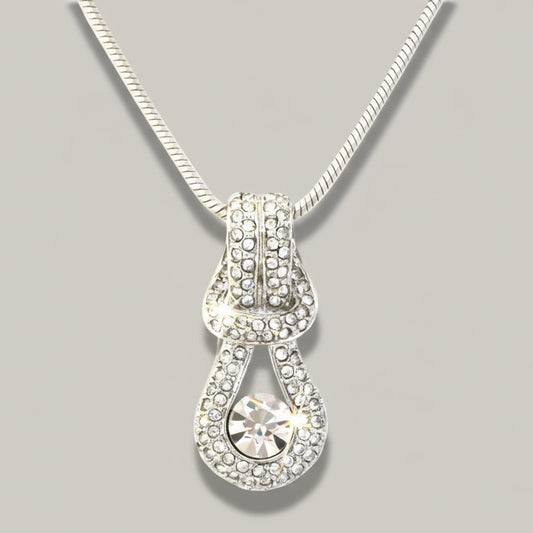 Audrey's - Silver Cascade Crystal Pendant Necklace