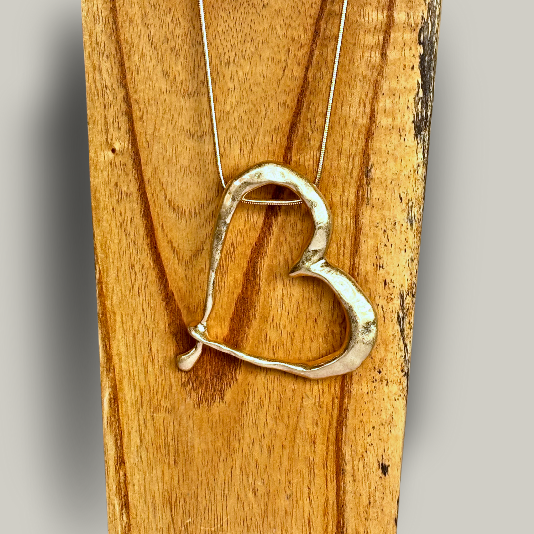 Red Coral - Heart Pendant Necklace