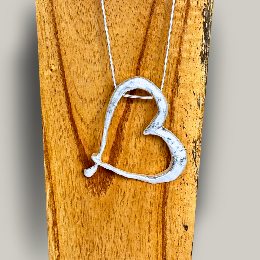 Red Coral - Heart Pendant Necklace