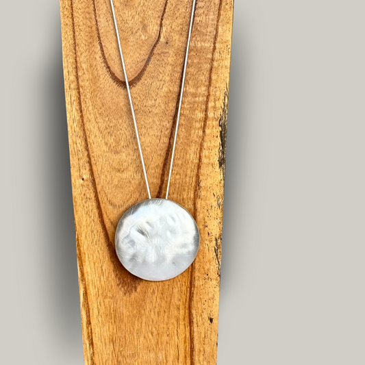Red Coral - Solid Circle Pendant Necklace