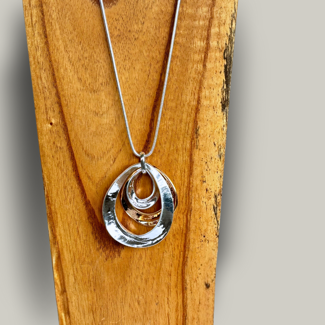 Red Coral - Ripple Pendant Necklace