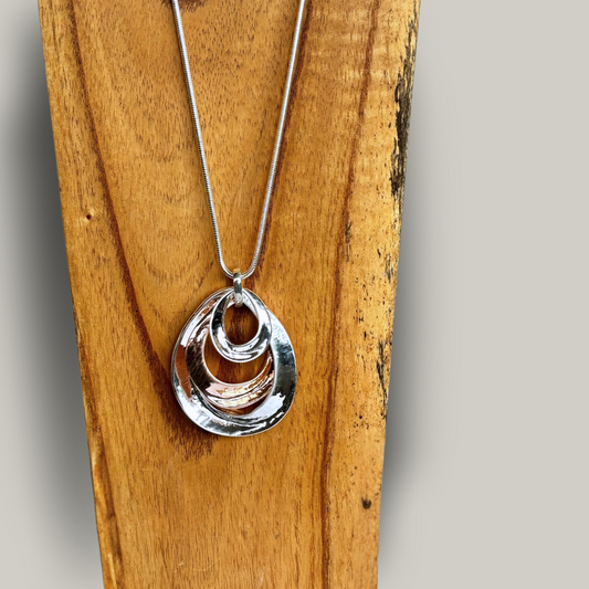 Red Coral - Ripple Pendant Necklace