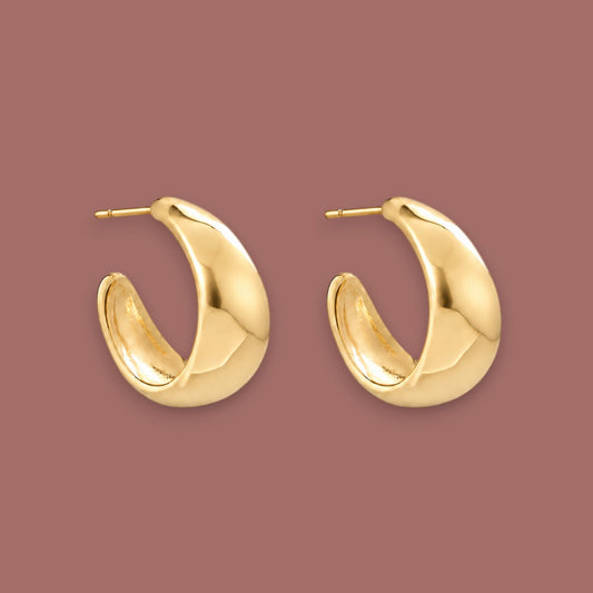 Merx - Sculpted Crescent Hoop Earrings