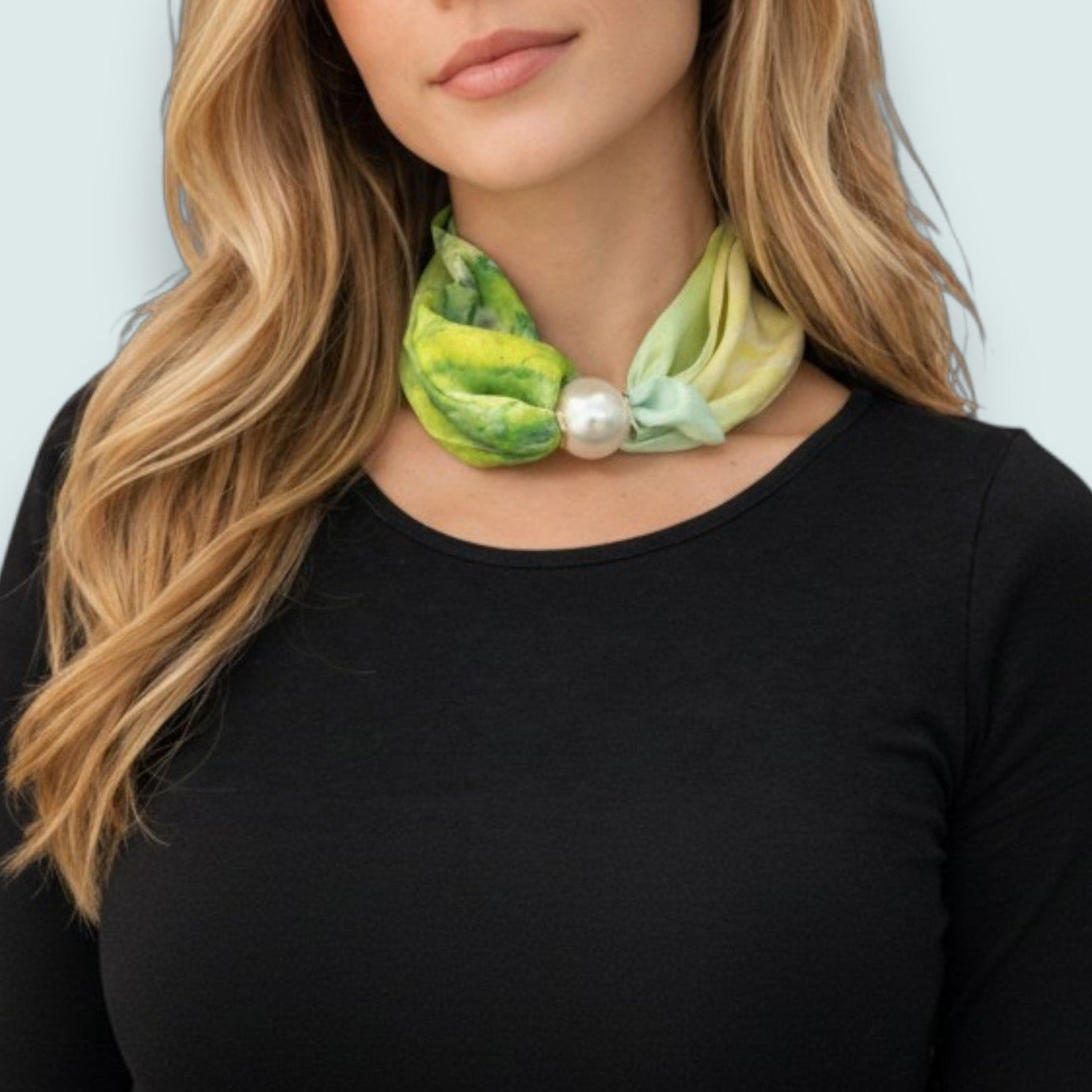 Red Coral - Luminous Lime Marble Scarf