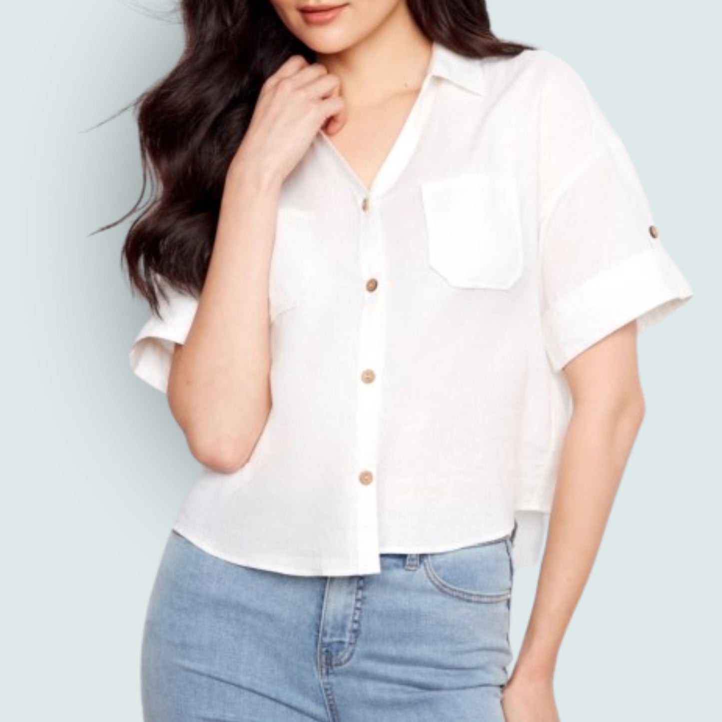 Charlie B - Button Front Short Sleeve