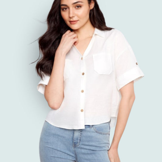 Charlie B - Button Front Short Sleeve