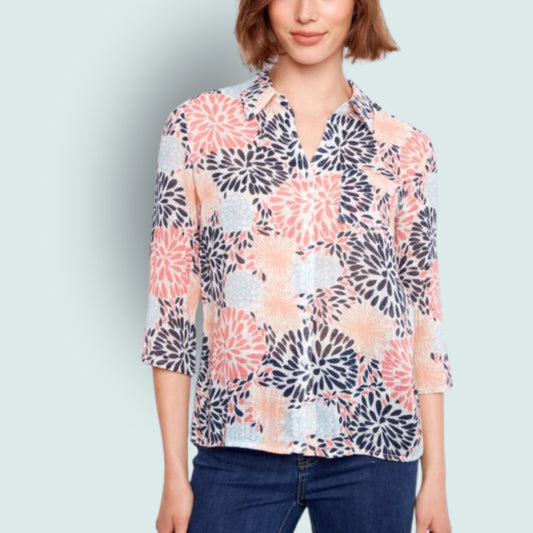 Charlie B - Printed Gauze 3/4-Sleeve