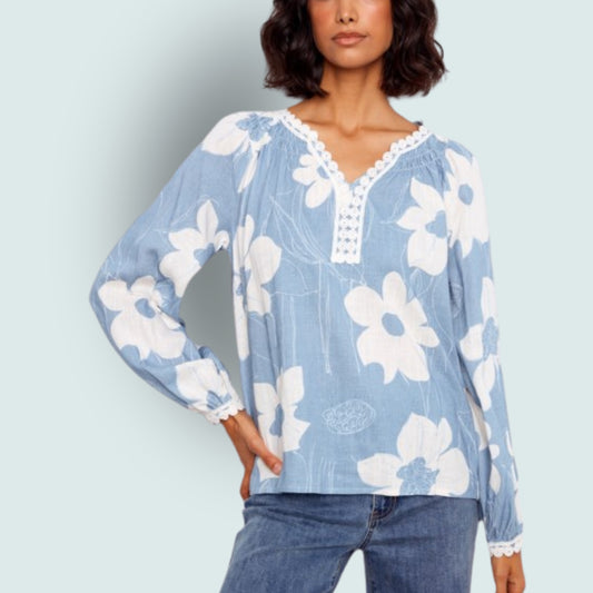 Charlie B - Printed Long Puffer Sleeve