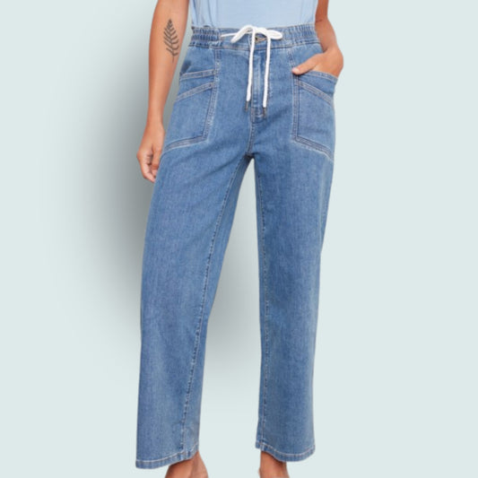 Charlie B - Wide Leg Drawstring Jeans