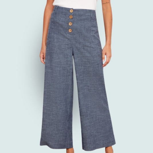 Charlie B - Wide Leg Button Fly Pants