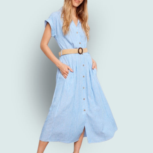 Charlie B - Yarn Dye Short Sleeve Dress