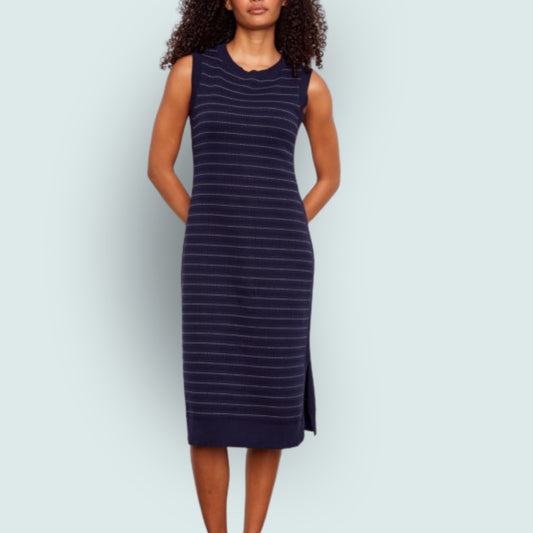 Charlie B - Striped Sleeveless Knitted Dress