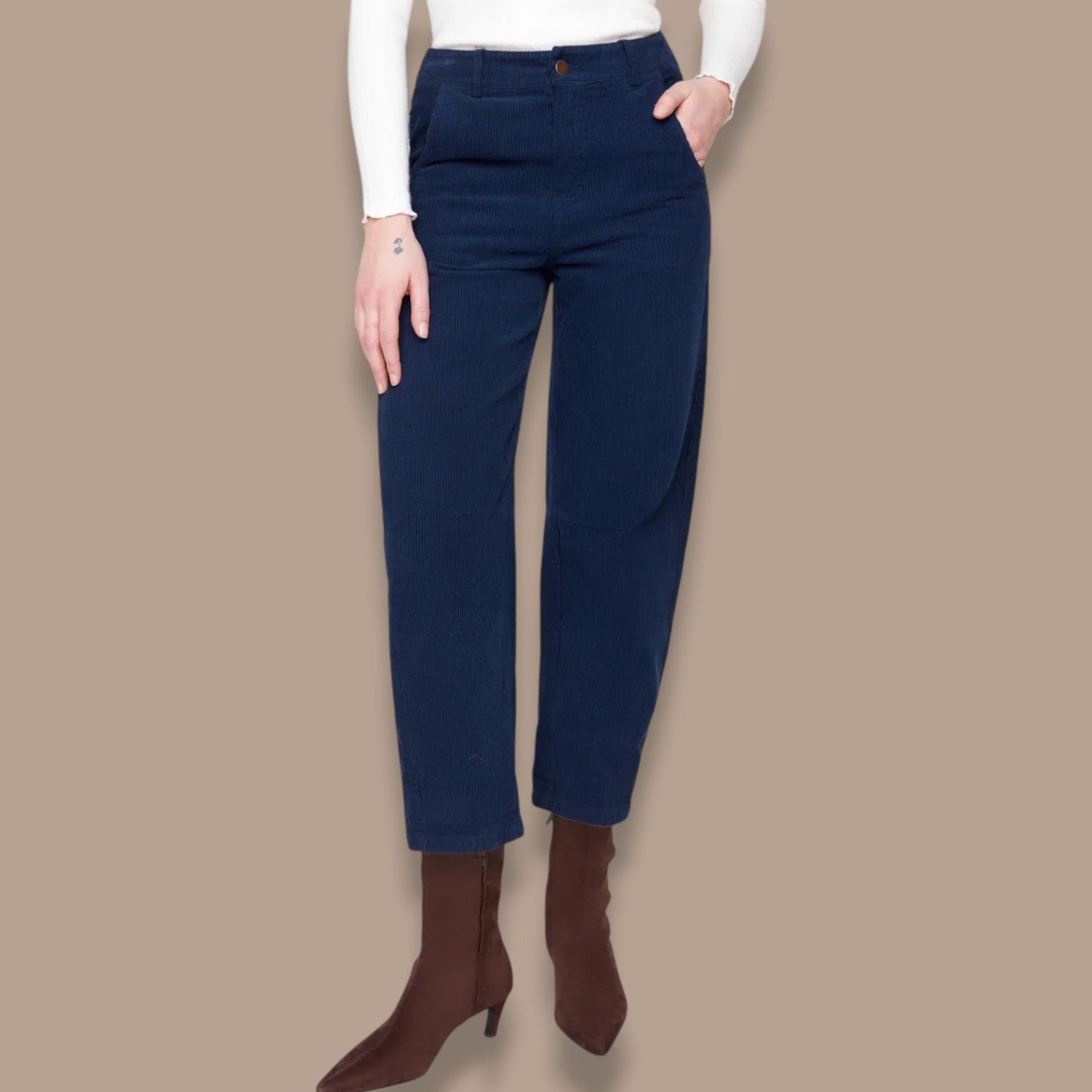 Renuar - Corduroy Barrel-Leg Pants