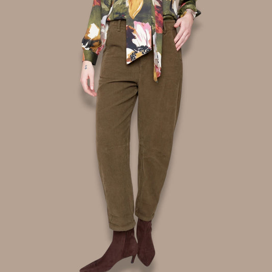 Renuar - Corduroy Barrel-Leg Pants