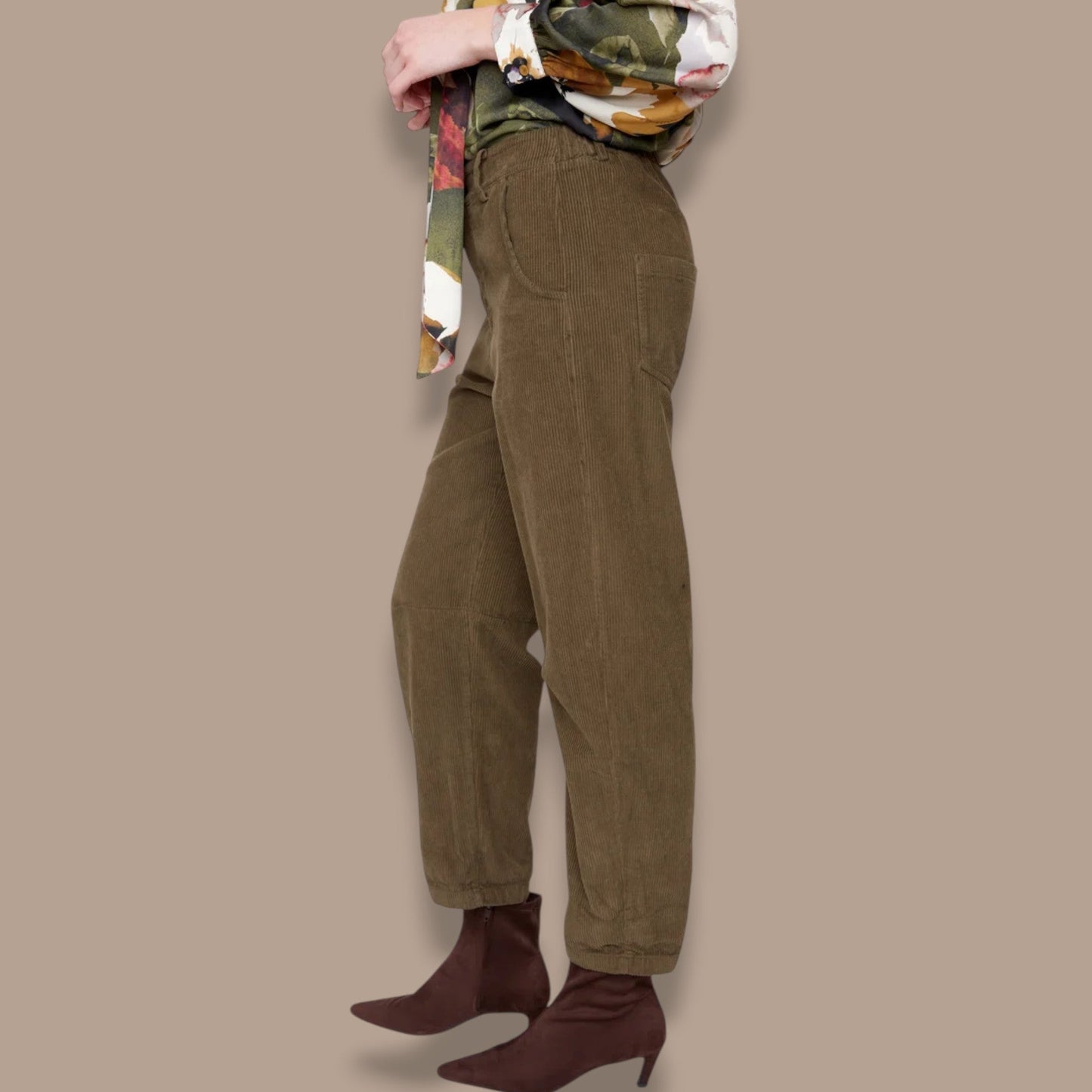 Renuar - Corduroy Barrel-Leg Pants