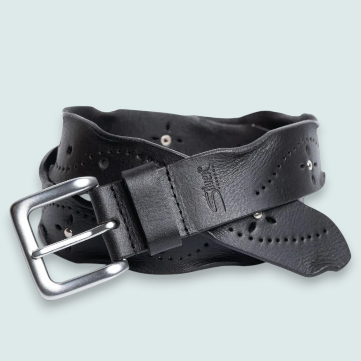 Silver Jeans - Worn Edge Studded Leather Belt – 38MM Size