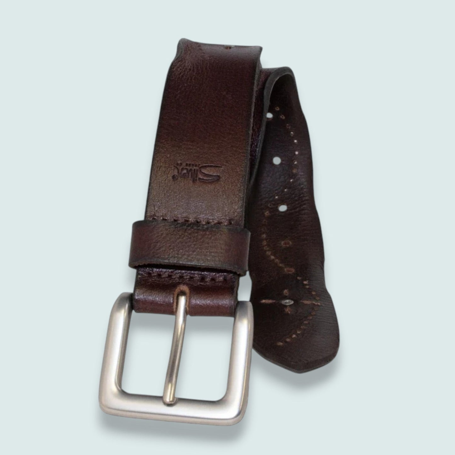 Silver Jeans - Worn Edge Studded Leather Belt – 38MM Size