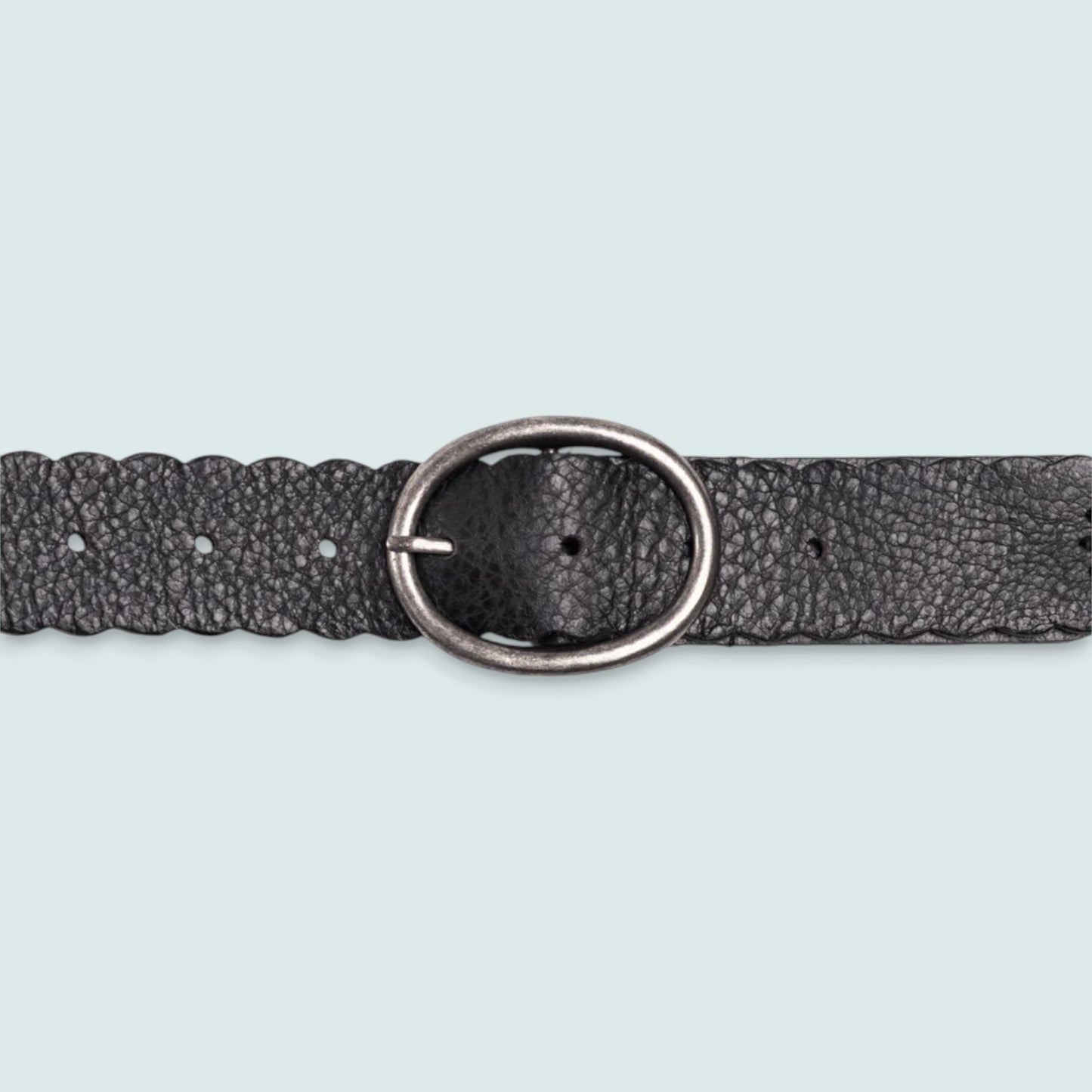 Silver Jeans - Scalloped Edge Genuine Leather Belt – 40mm Size