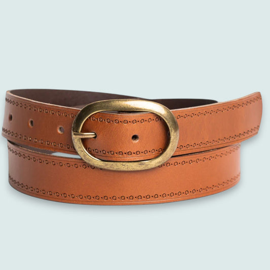 Silver Jeans - Refined Edge Embossed Leather Belt – 30MM Size