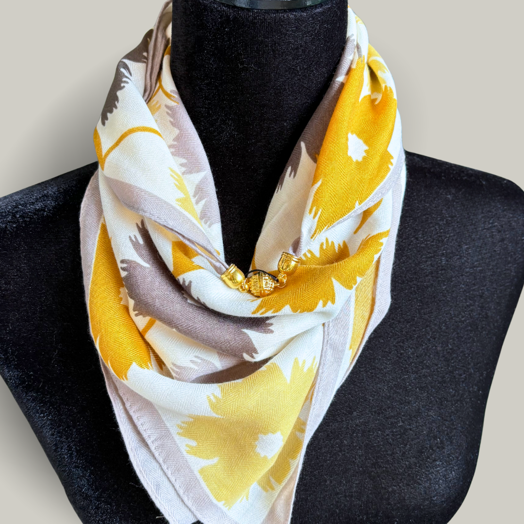 Red Coral - Magnetic Clasp Silk Scarf