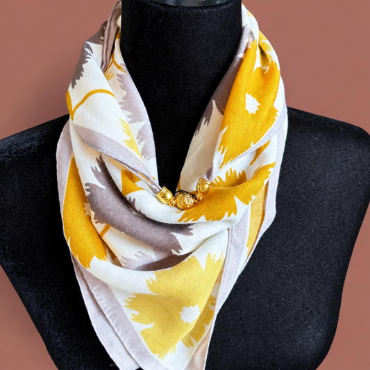Red Coral - Magnetic Clasp Silk Scarf