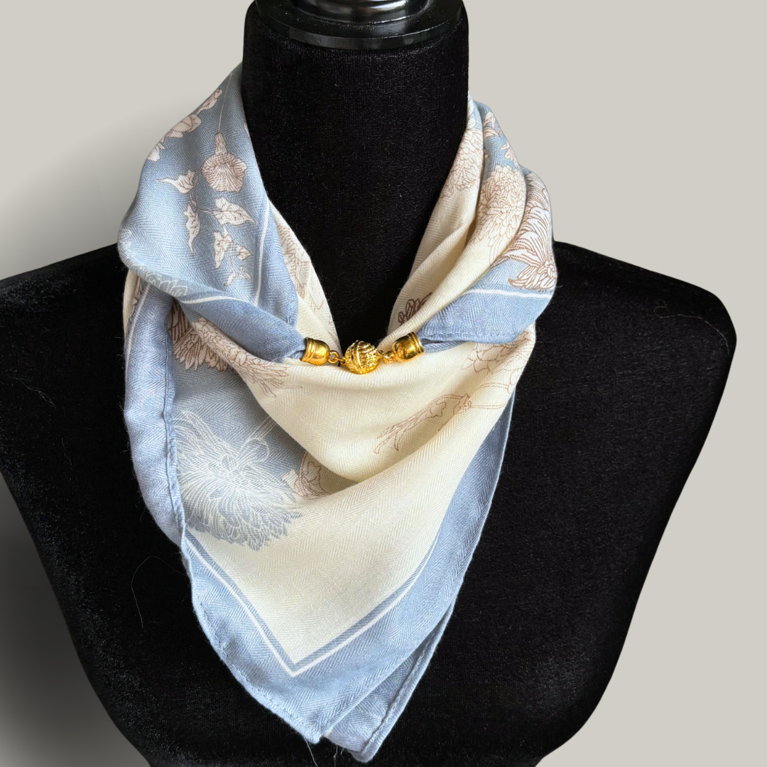 Red Coral - Magnetic Clasp Silk Scarf