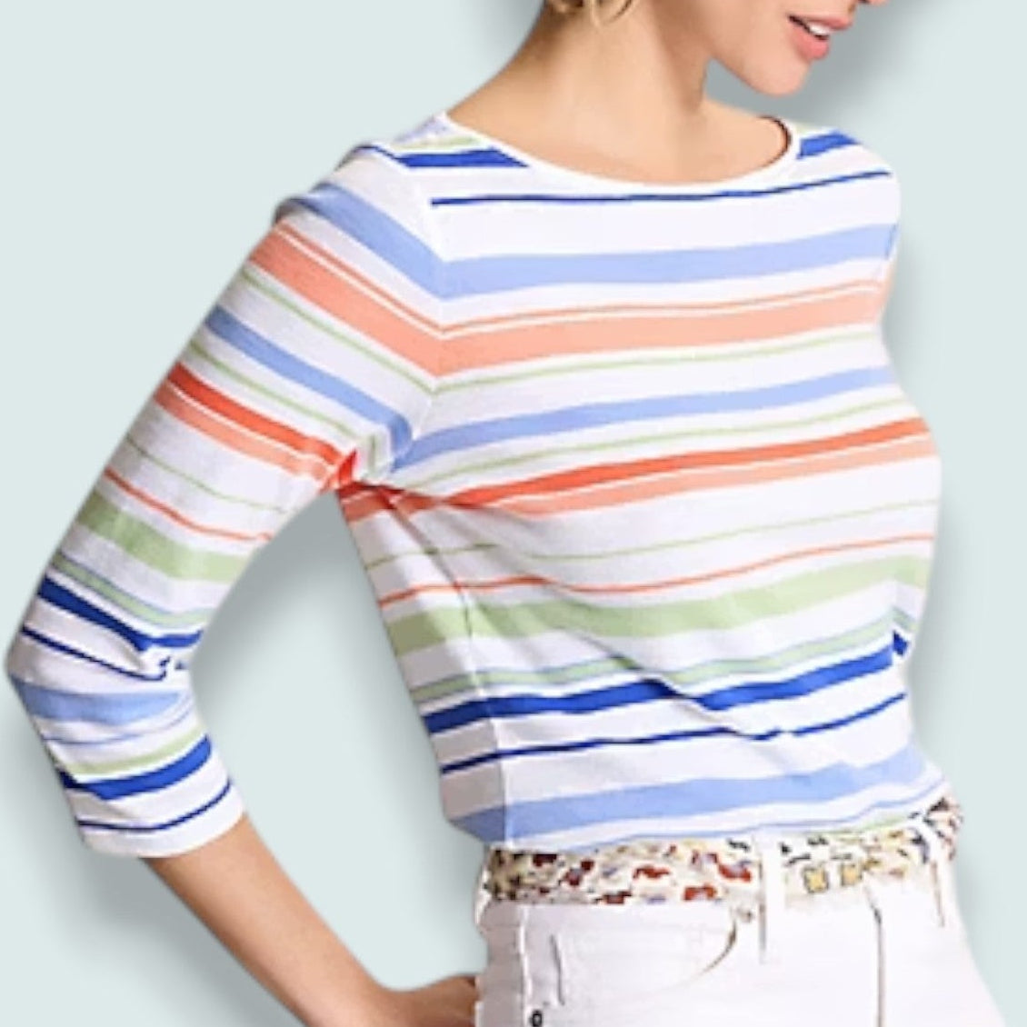 Tommy Bahama - Nautical Stripe 3/4-Sleeve Top