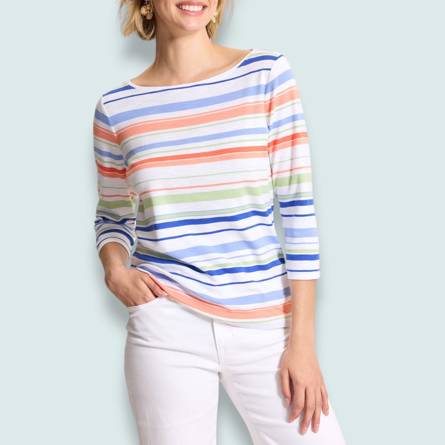 Tommy Bahama - Nautical Stripe 3/4-Sleeve Top
