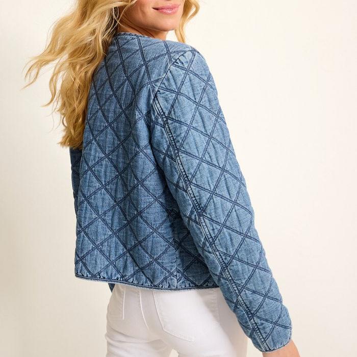 Tommy Bahama - Quilted Cropped Denim Jacket