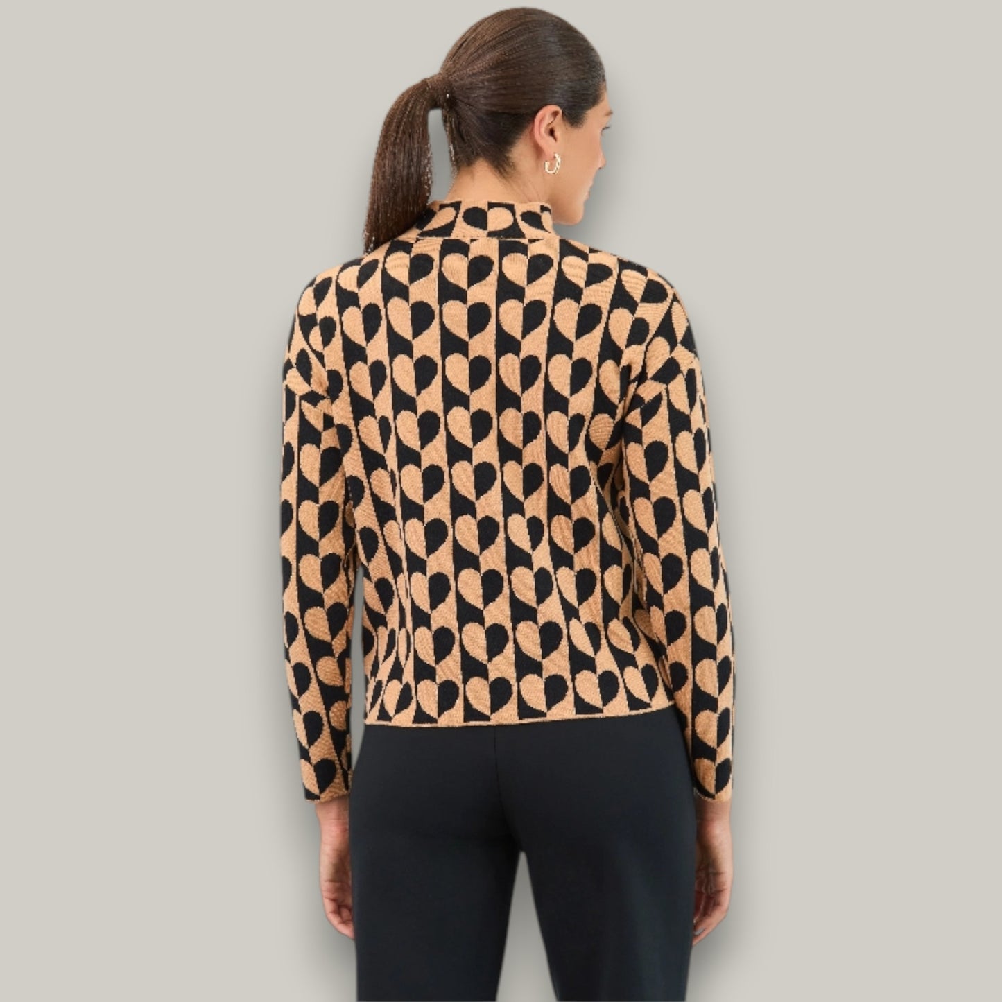 FDJ - Mock Neck Jacquard Love Sweater