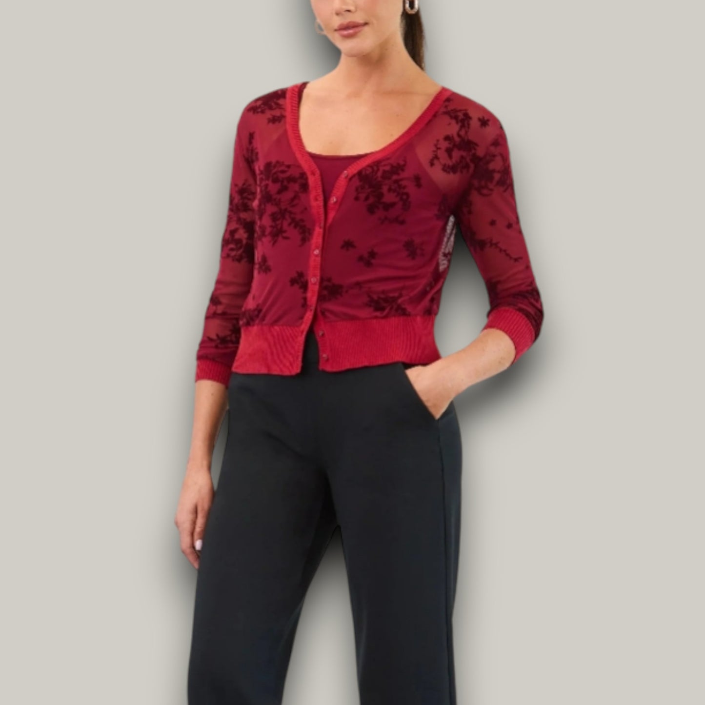 FDJ - Two Piece Mesh Cardigan Set