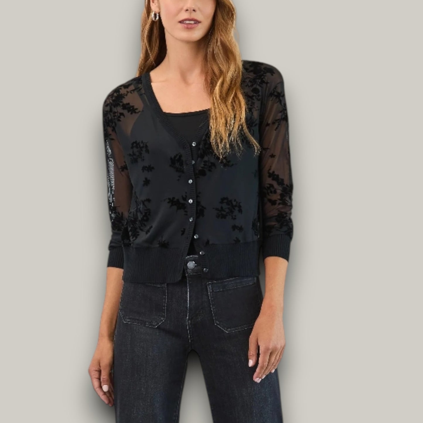 FDJ - Two Piece Mesh Cardigan Set