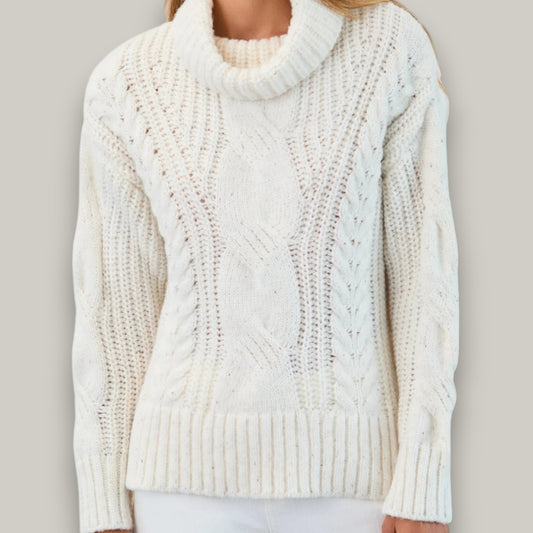 FDJ - Cozy Cable Knit Turtleneck Sweater