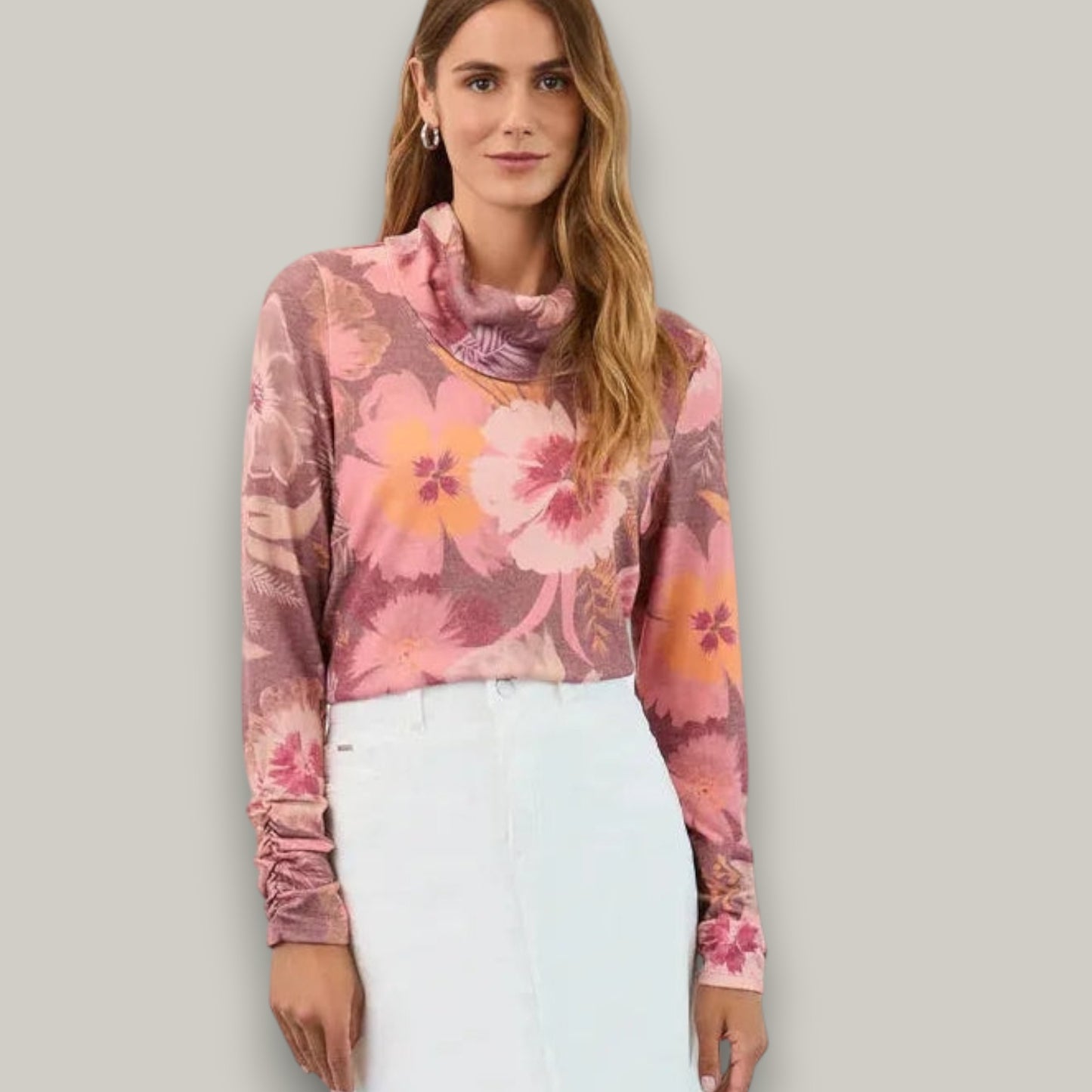 FDJ - Soft Floral Cowl Neck Sweater